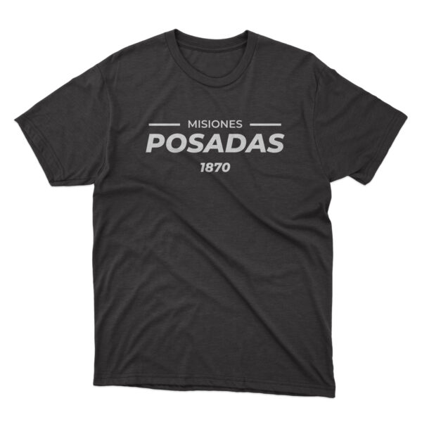 Posadas 1870 Remera Negra estampa blanca