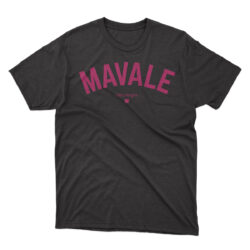 Mavale remera negra, diseño magenta