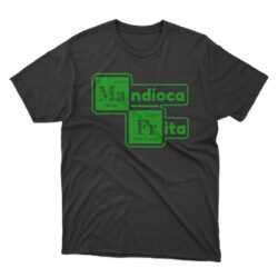 Mandioca Frita verde, remera negra